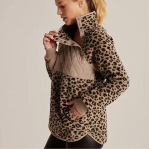 A&F Leopard Fleece Sweater